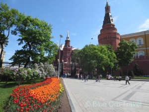 Colorful Gardens at Entrance to Red Square, Moscow